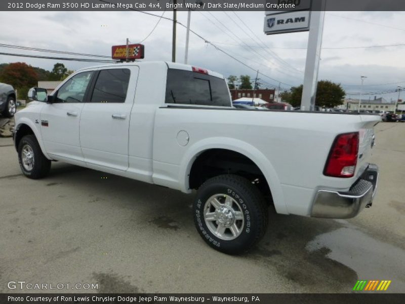Bright White / Dark Slate/Medium Graystone 2012 Dodge Ram 3500 HD Laramie Mega Cab 4x4