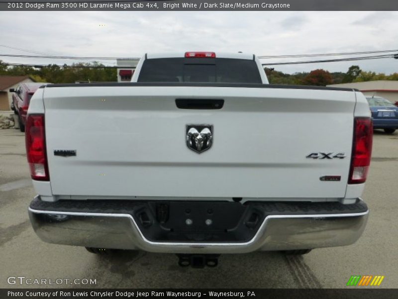 Bright White / Dark Slate/Medium Graystone 2012 Dodge Ram 3500 HD Laramie Mega Cab 4x4