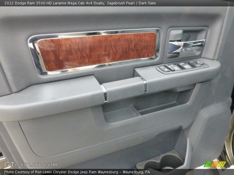 Sagebrush Pearl / Dark Slate 2012 Dodge Ram 3500 HD Laramie Mega Cab 4x4 Dually