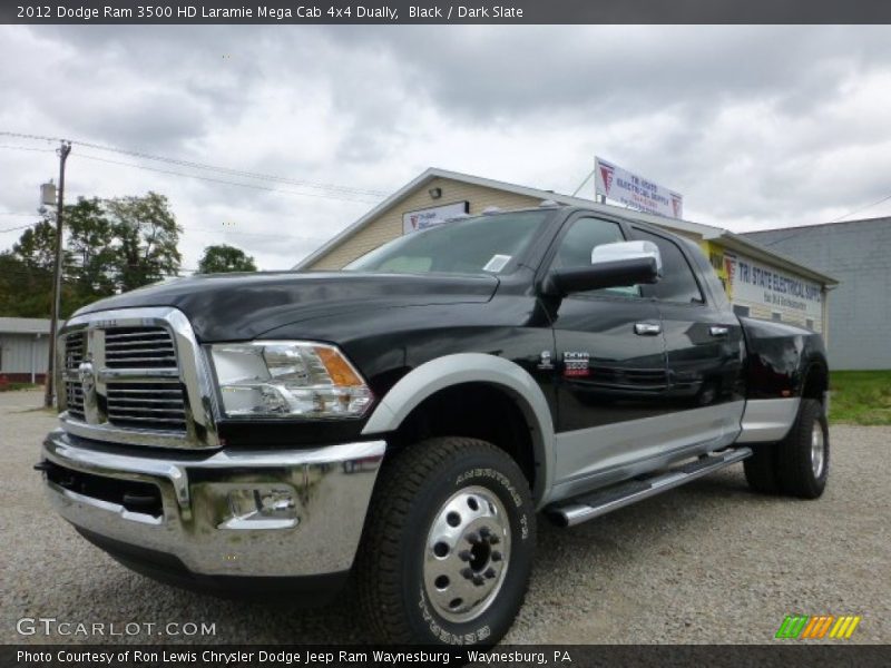 Black / Dark Slate 2012 Dodge Ram 3500 HD Laramie Mega Cab 4x4 Dually