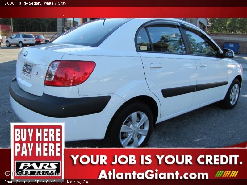 White / Gray 2006 Kia Rio Sedan