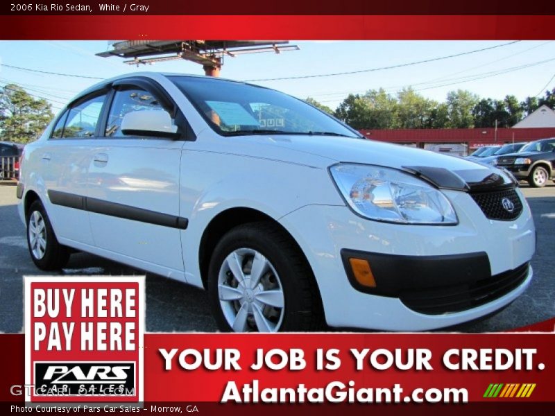 White / Gray 2006 Kia Rio Sedan