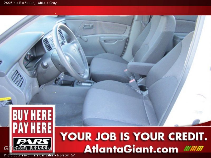 White / Gray 2006 Kia Rio Sedan