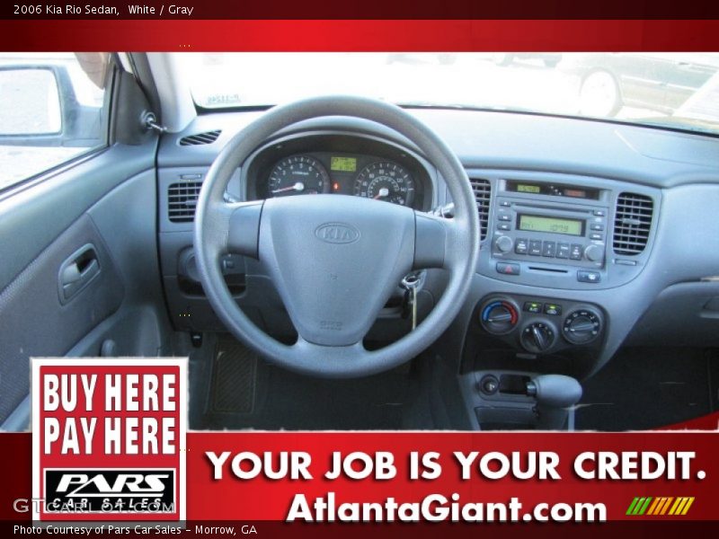 White / Gray 2006 Kia Rio Sedan