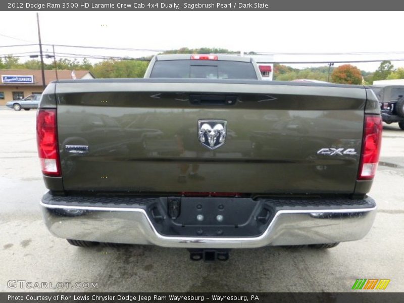 Sagebrush Pearl / Dark Slate 2012 Dodge Ram 3500 HD Laramie Crew Cab 4x4 Dually