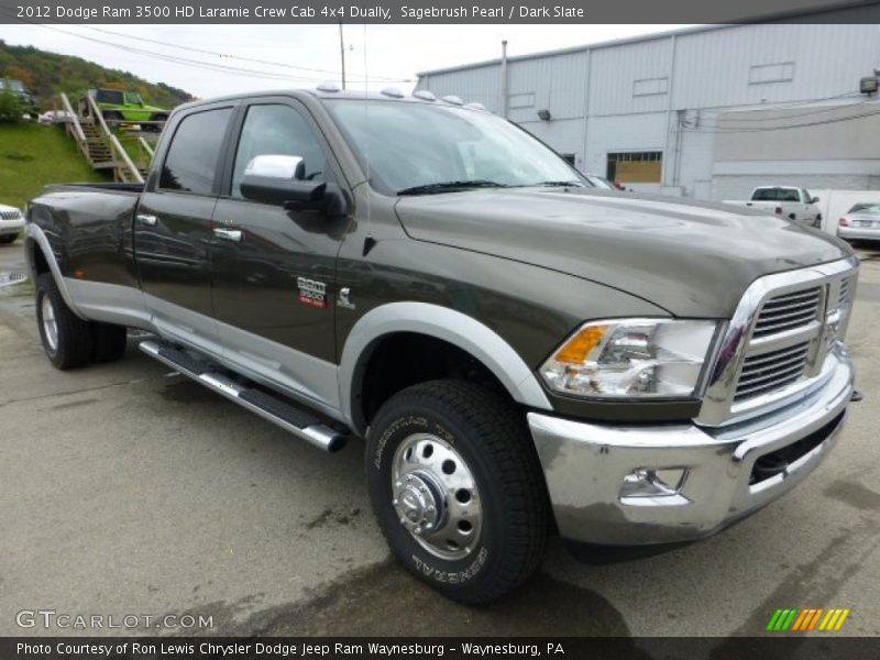 Front 3/4 View of 2012 Ram 3500 HD Laramie Crew Cab 4x4 Dually