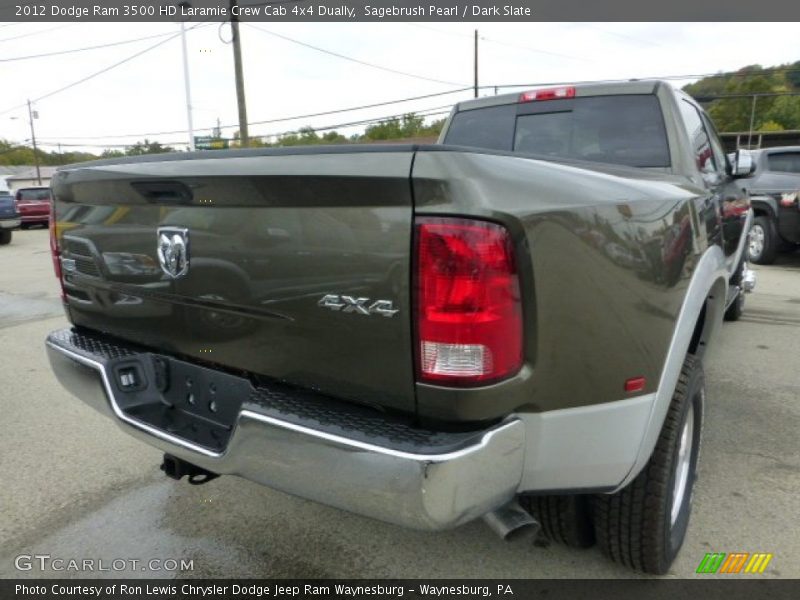 Sagebrush Pearl / Dark Slate 2012 Dodge Ram 3500 HD Laramie Crew Cab 4x4 Dually