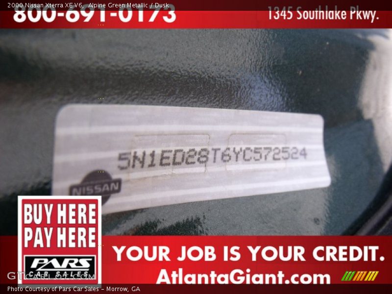 Alpine Green Metallic / Dusk 2000 Nissan Xterra XE V6
