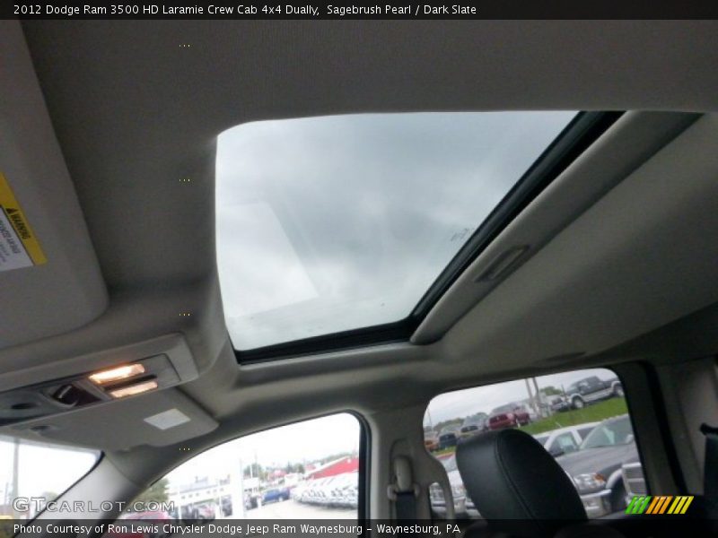 Sagebrush Pearl / Dark Slate 2012 Dodge Ram 3500 HD Laramie Crew Cab 4x4 Dually
