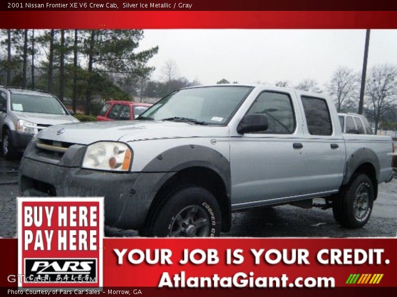 Silver Ice Metallic / Gray 2001 Nissan Frontier XE V6 Crew Cab