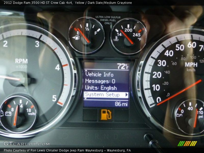 Yellow / Dark Slate/Medium Graystone 2012 Dodge Ram 3500 HD ST Crew Cab 4x4