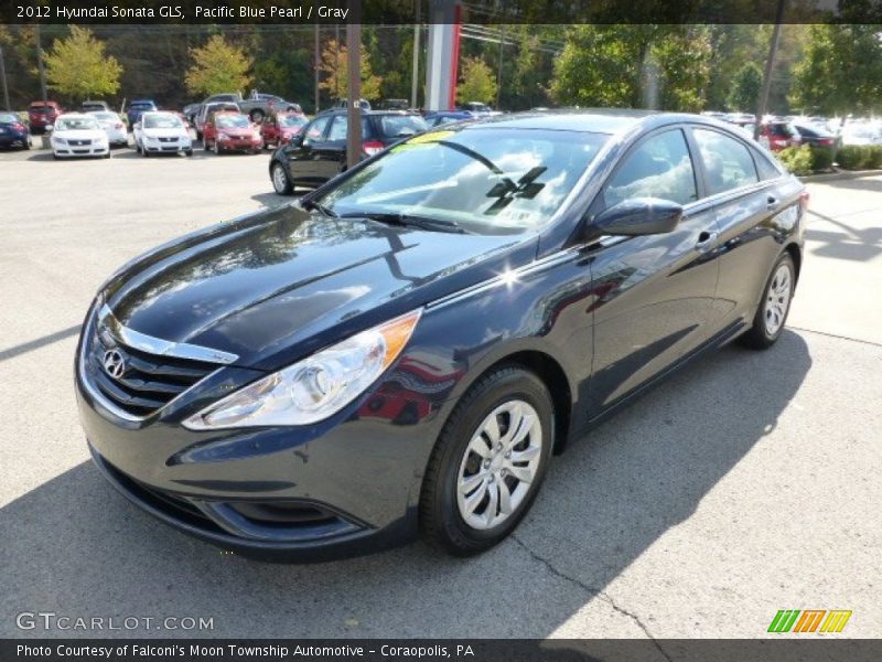 Pacific Blue Pearl / Gray 2012 Hyundai Sonata GLS