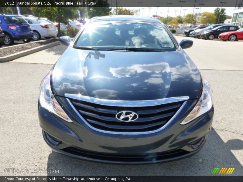 Pacific Blue Pearl / Gray 2012 Hyundai Sonata GLS