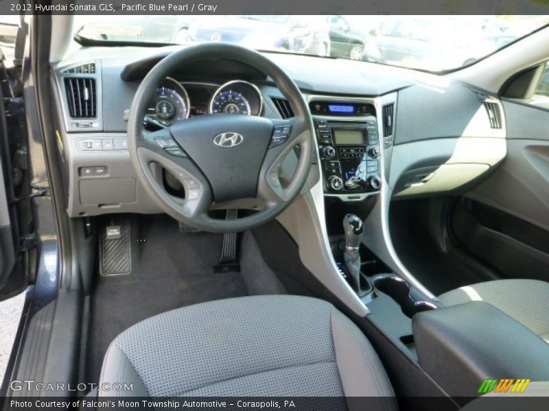 Pacific Blue Pearl / Gray 2012 Hyundai Sonata GLS