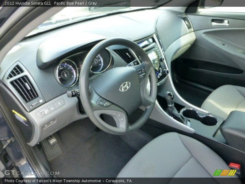 Pacific Blue Pearl / Gray 2012 Hyundai Sonata GLS