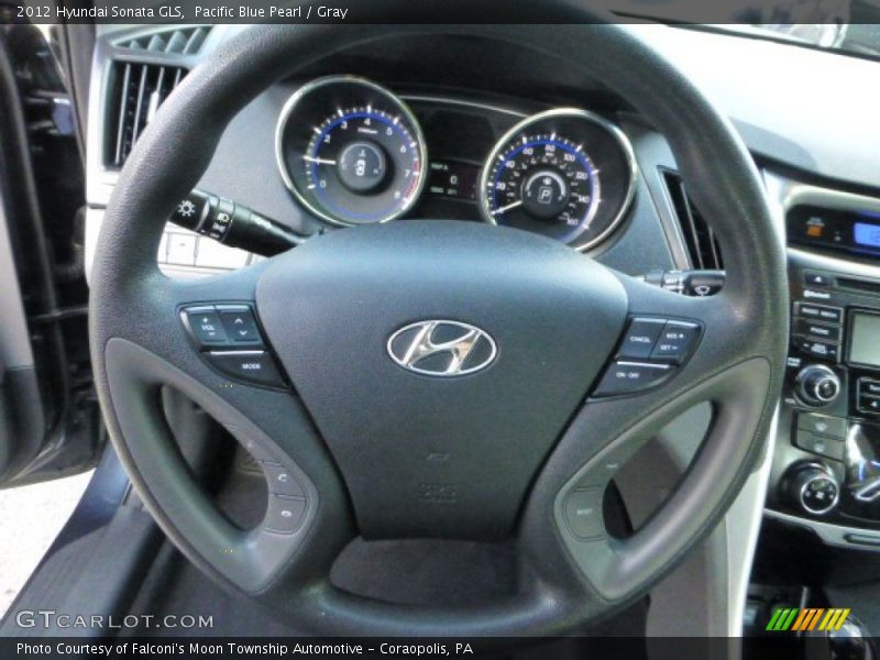 Pacific Blue Pearl / Gray 2012 Hyundai Sonata GLS