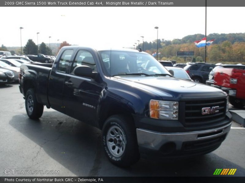Midnight Blue Metallic / Dark Titanium 2009 GMC Sierra 1500 Work Truck Extended Cab 4x4
