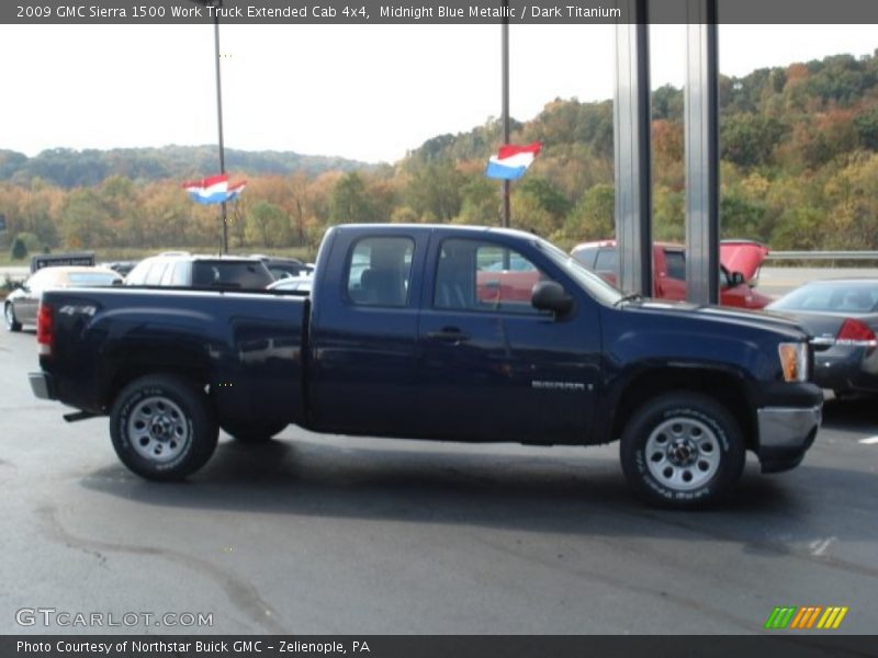 Midnight Blue Metallic / Dark Titanium 2009 GMC Sierra 1500 Work Truck Extended Cab 4x4