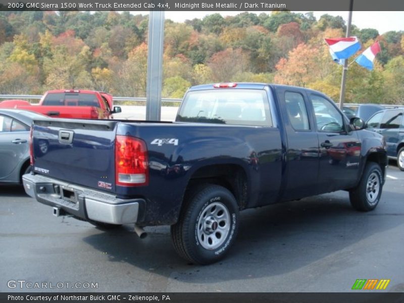 Midnight Blue Metallic / Dark Titanium 2009 GMC Sierra 1500 Work Truck Extended Cab 4x4