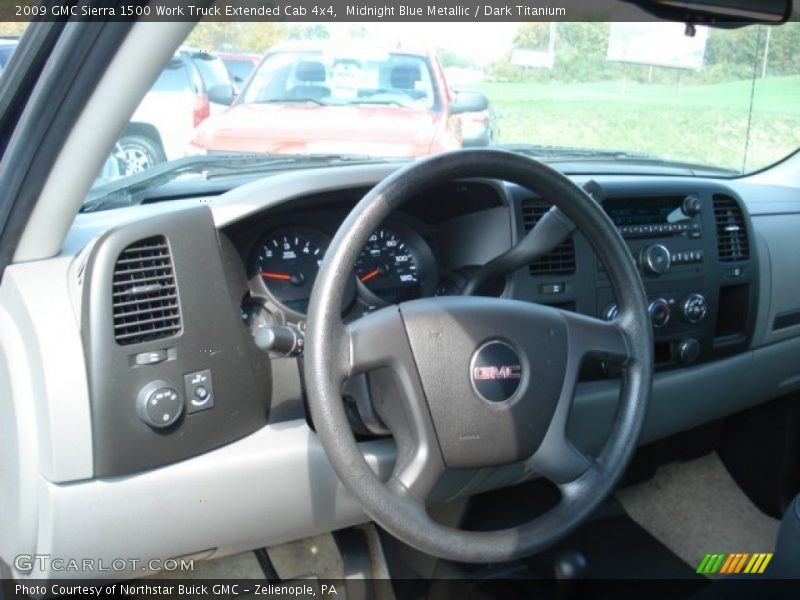 Midnight Blue Metallic / Dark Titanium 2009 GMC Sierra 1500 Work Truck Extended Cab 4x4