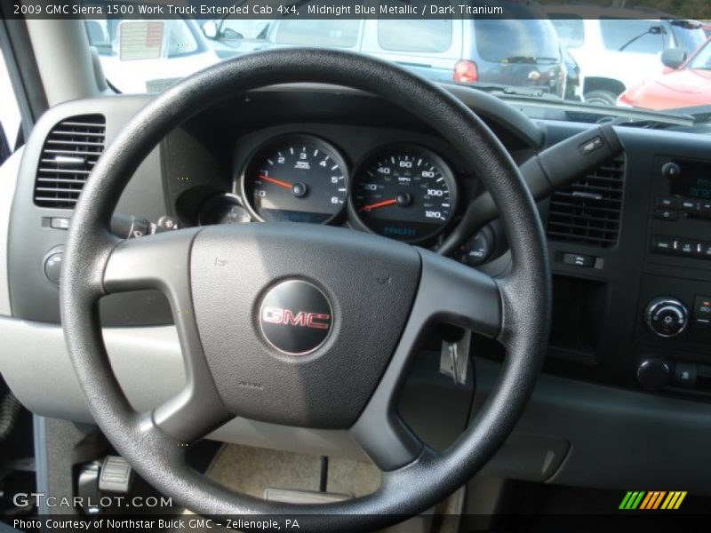 Midnight Blue Metallic / Dark Titanium 2009 GMC Sierra 1500 Work Truck Extended Cab 4x4