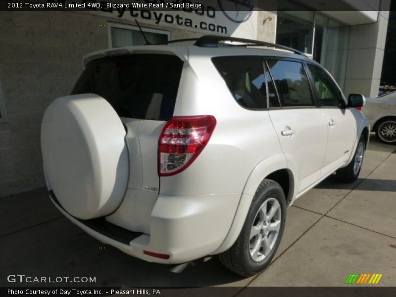 Blizzard White Pearl / Sand Beige 2012 Toyota RAV4 Limited 4WD