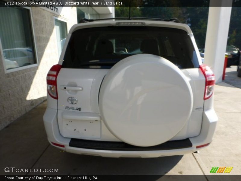 Blizzard White Pearl / Sand Beige 2012 Toyota RAV4 Limited 4WD
