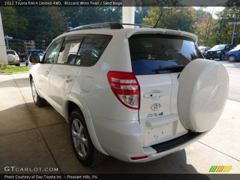 Blizzard White Pearl / Sand Beige 2012 Toyota RAV4 Limited 4WD