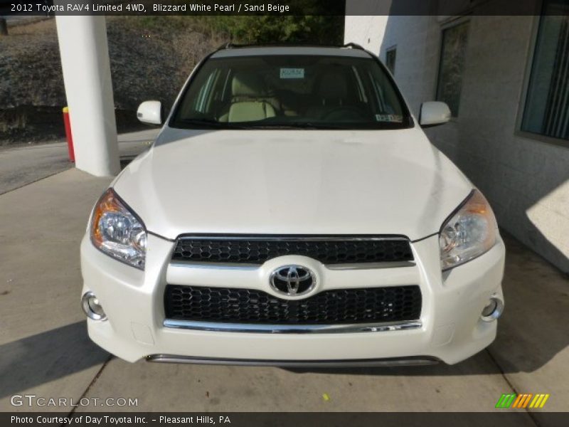 Blizzard White Pearl / Sand Beige 2012 Toyota RAV4 Limited 4WD