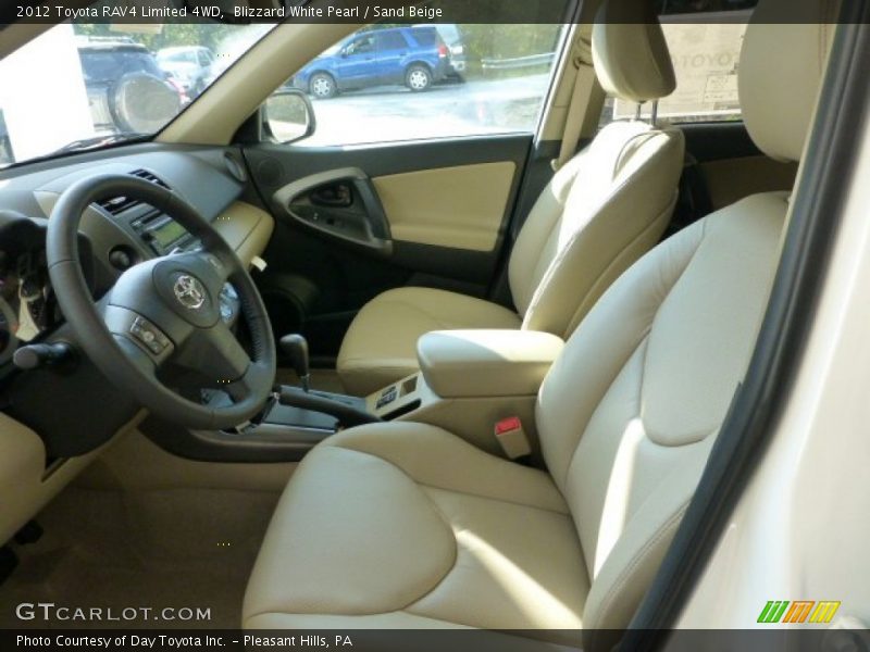 Blizzard White Pearl / Sand Beige 2012 Toyota RAV4 Limited 4WD