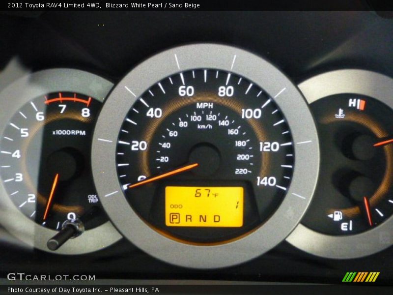 Blizzard White Pearl / Sand Beige 2012 Toyota RAV4 Limited 4WD