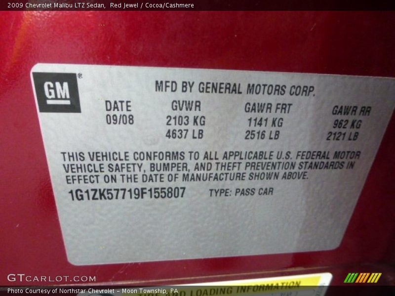 Red Jewel / Cocoa/Cashmere 2009 Chevrolet Malibu LTZ Sedan