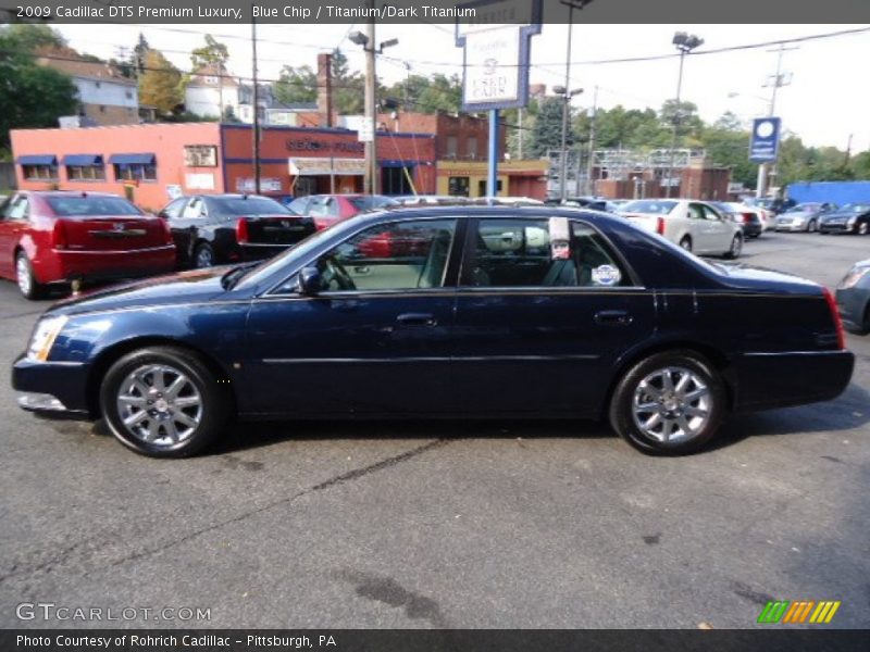 Blue Chip / Titanium/Dark Titanium 2009 Cadillac DTS Premium Luxury