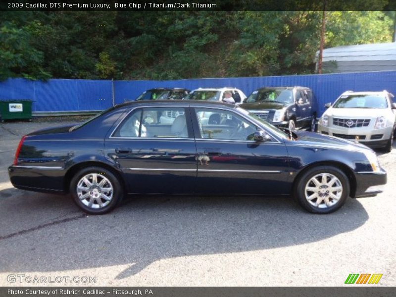 Blue Chip / Titanium/Dark Titanium 2009 Cadillac DTS Premium Luxury