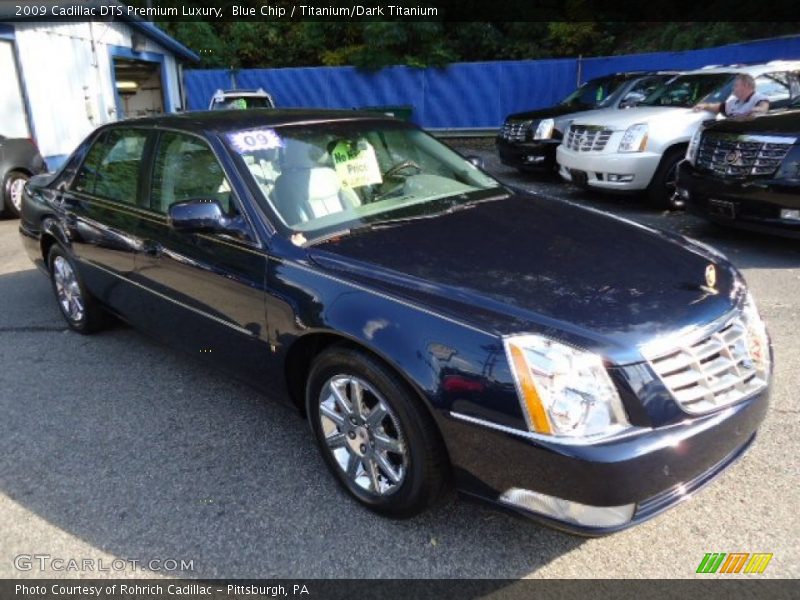 Blue Chip / Titanium/Dark Titanium 2009 Cadillac DTS Premium Luxury