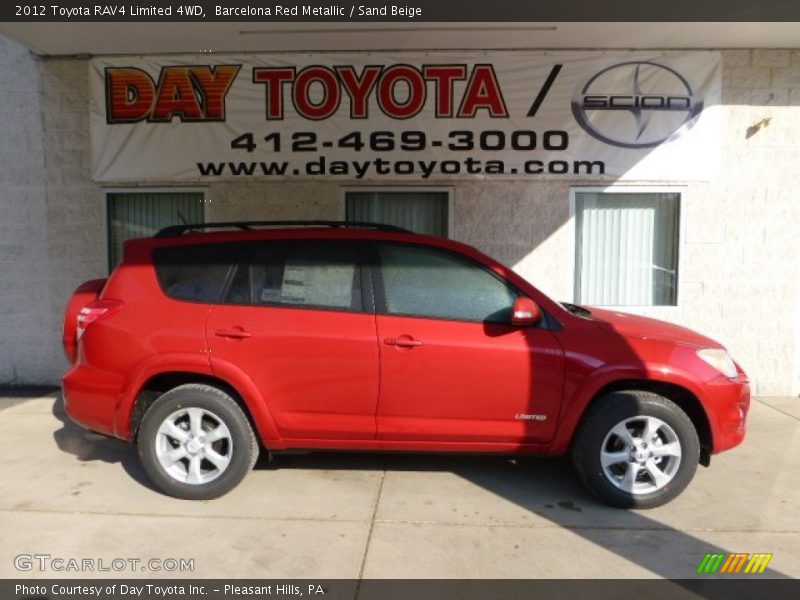 Barcelona Red Metallic / Sand Beige 2012 Toyota RAV4 Limited 4WD
