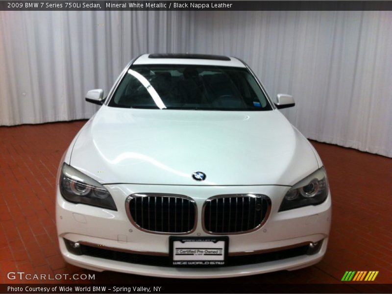 Mineral White Metallic / Black Nappa Leather 2009 BMW 7 Series 750Li Sedan