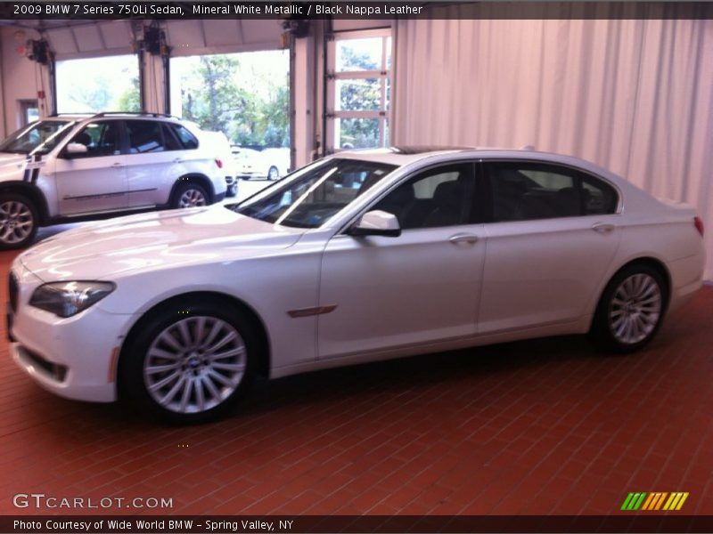 Mineral White Metallic / Black Nappa Leather 2009 BMW 7 Series 750Li Sedan