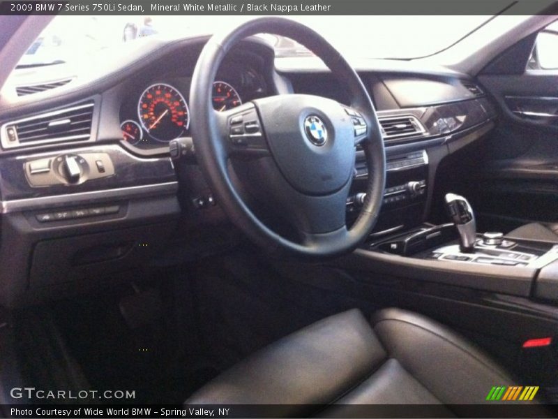 Mineral White Metallic / Black Nappa Leather 2009 BMW 7 Series 750Li Sedan