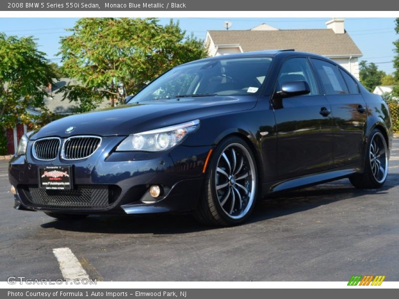 Monaco Blue Metallic / Black 2008 BMW 5 Series 550i Sedan