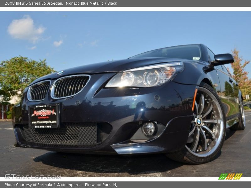 Monaco Blue Metallic / Black 2008 BMW 5 Series 550i Sedan