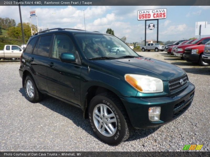 Rainforest Green Pearl / Taupe 2003 Toyota RAV4 4WD