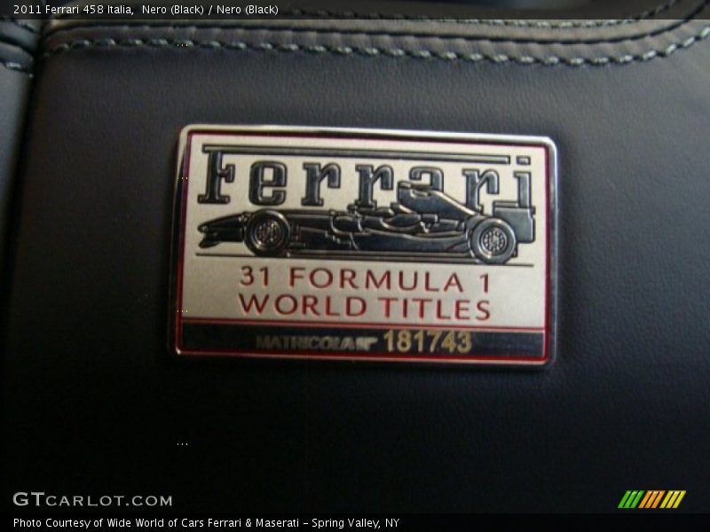 Nero (Black) / Nero (Black) 2011 Ferrari 458 Italia