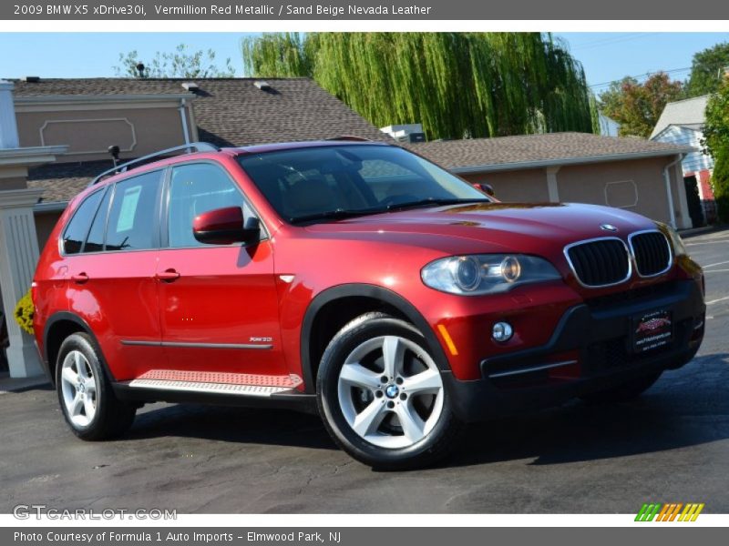 Vermillion Red Metallic / Sand Beige Nevada Leather 2009 BMW X5 xDrive30i