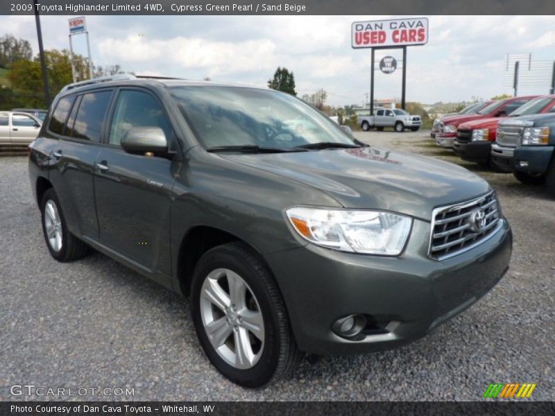 Cypress Green Pearl / Sand Beige 2009 Toyota Highlander Limited 4WD