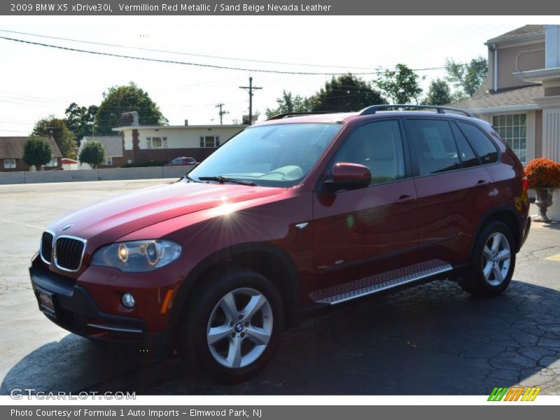 Vermillion Red Metallic / Sand Beige Nevada Leather 2009 BMW X5 xDrive30i