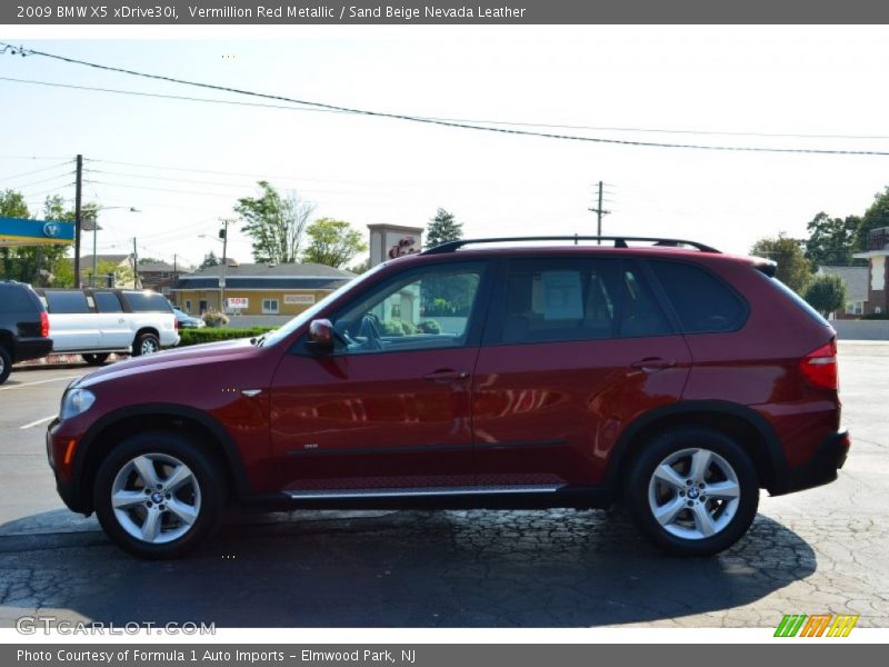 Vermillion Red Metallic / Sand Beige Nevada Leather 2009 BMW X5 xDrive30i