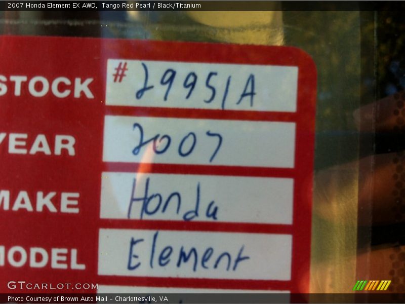 Tango Red Pearl / Black/Titanium 2007 Honda Element EX AWD