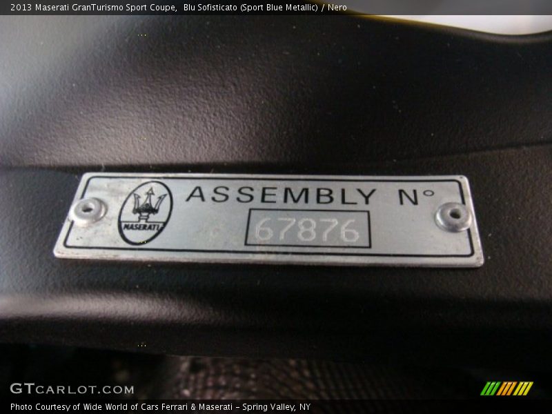 Info Tag of 2013 GranTurismo Sport Coupe