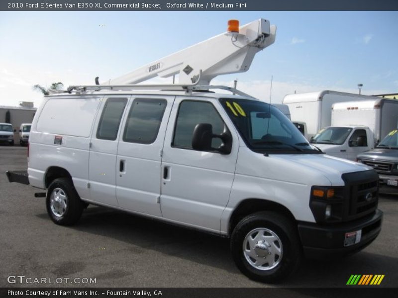 Oxford White / Medium Flint 2010 Ford E Series Van E350 XL Commericial Bucket